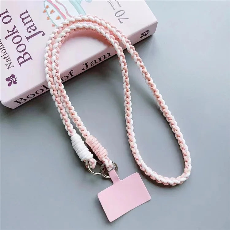 Crossbody Phone Lanyard 120cm Anti Theft  Nylon Braided Phone Strap with Tether Tab