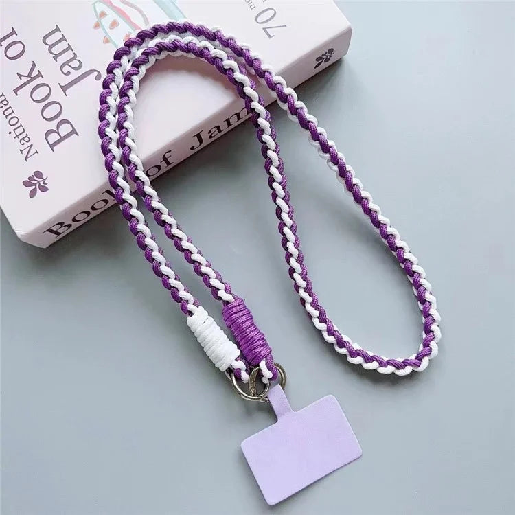 Crossbody Phone Lanyard 120cm Anti Theft  Nylon Braided Phone Strap with Tether Tab