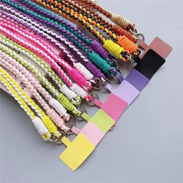Crossbody Phone Lanyard 120cm Anti Theft  Nylon Braided Phone Strap with Tether Tab