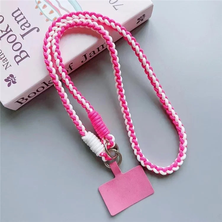 Crossbody Phone Lanyard 120cm Anti Theft  Nylon Braided Phone Strap with Tether Tab