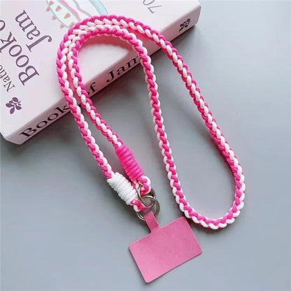 Crossbody Phone Lanyard 120cm Anti Theft  Nylon Braided Phone Strap with Tether Tab