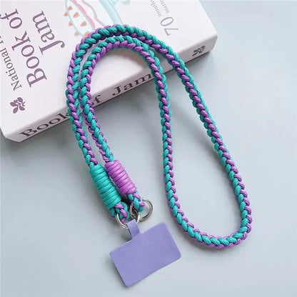 Crossbody Phone Lanyard 120cm Anti Theft  Nylon Braided Phone Strap with Tether Tab