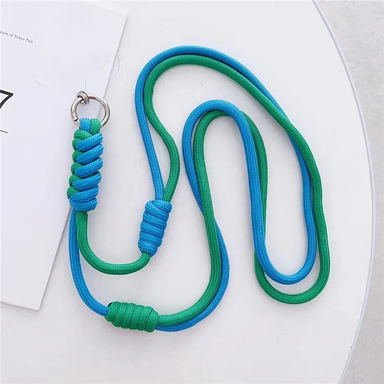 Crossbody Phone Lanyard 160cm Adjustable Dual-Color Phone Charm Nylon Lanyard with Tether Tab