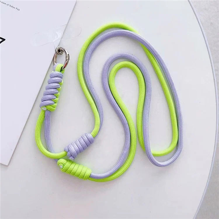 Crossbody Phone Lanyard 160cm Adjustable Dual-Color Phone Charm Nylon Lanyard with Tether Tab
