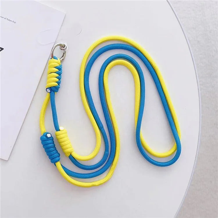 Crossbody Phone Lanyard 160cm Adjustable Dual-Color Phone Charm Nylon Lanyard with Tether Tab