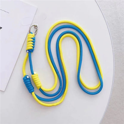Crossbody Phone Lanyard 160cm Adjustable Dual-Color Phone Charm Nylon Lanyard with Tether Tab