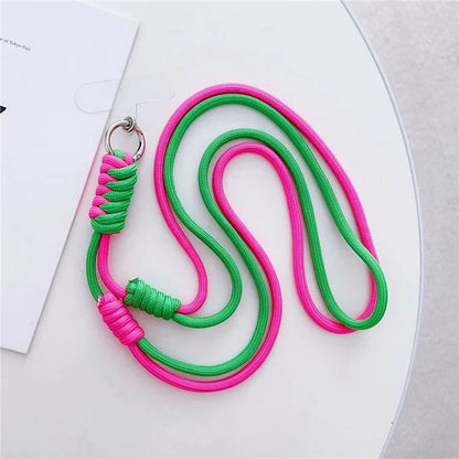 Crossbody Phone Lanyard 160cm Adjustable Dual-Color Phone Charm Nylon Lanyard with Tether Tab