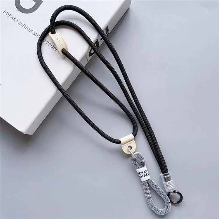 Nylon Phone Lanyard 120cm Crossbody Phone Strap 2-in-1 Short Lanyard with Tether Tab