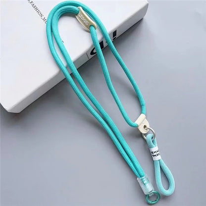 Nylon Phone Lanyard 120cm Crossbody Phone Strap 2-in-1 Short Lanyard with Tether Tab