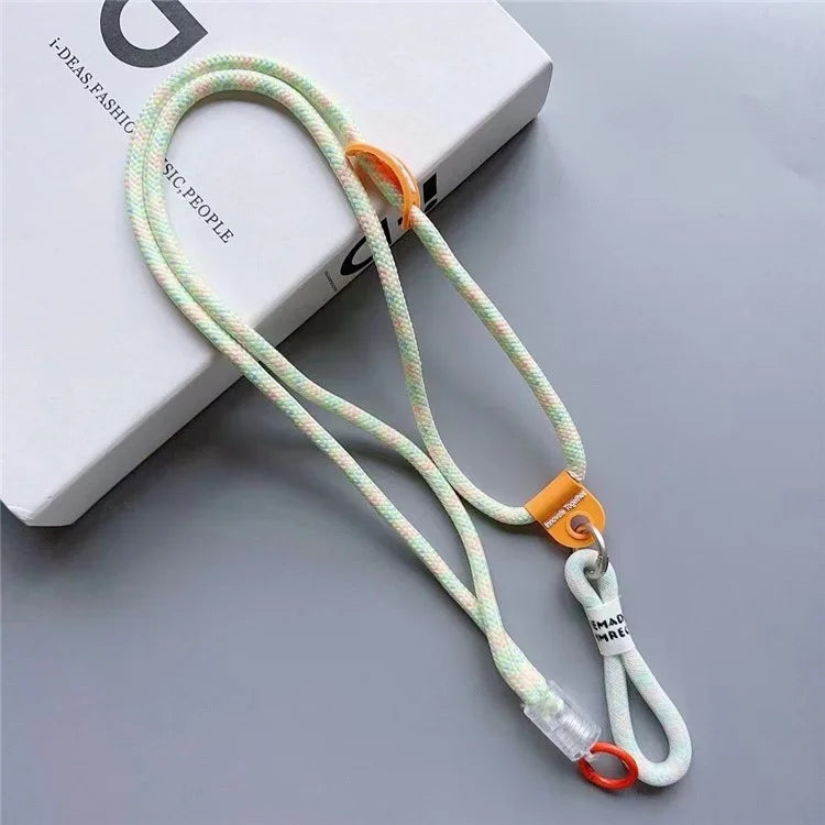 Nylon Phone Lanyard 120cm Crossbody Phone Strap 2-in-1 Short Lanyard with Tether Tab
