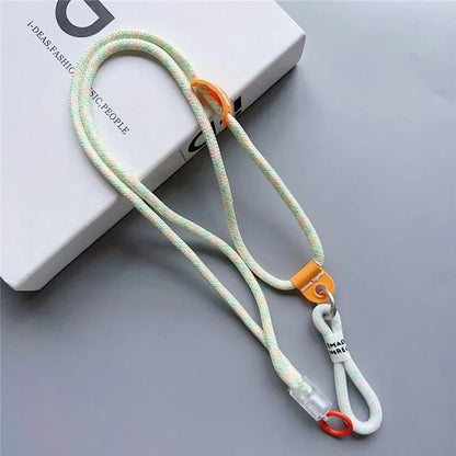 Nylon Phone Lanyard 120cm Crossbody Phone Strap 2-in-1 Short Lanyard with Tether Tab