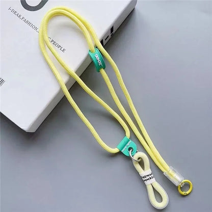 Nylon Phone Lanyard 120cm Crossbody Phone Strap 2-in-1 Short Lanyard with Tether Tab