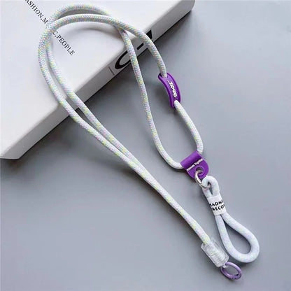 Nylon Phone Lanyard 120cm Crossbody Phone Strap 2-in-1 Short Lanyard with Tether Tab