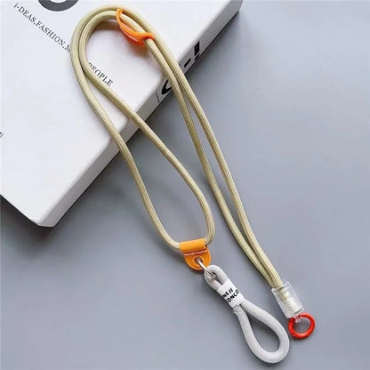 Nylon Phone Lanyard 120cm Crossbody Phone Strap 2-in-1 Short Lanyard with Tether Tab
