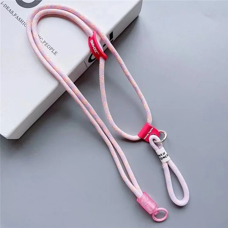 Nylon Phone Lanyard 120cm Crossbody Phone Strap 2-in-1 Short Lanyard with Tether Tab