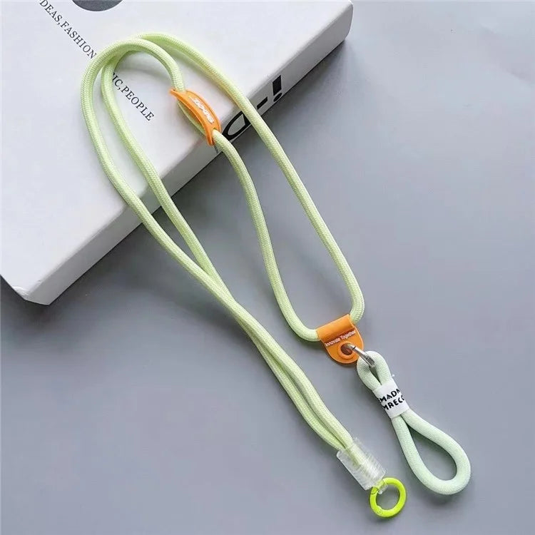 Nylon Phone Lanyard 120cm Crossbody Phone Strap 2-in-1 Short Lanyard with Tether Tab