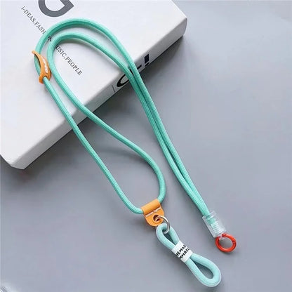 Nylon Phone Lanyard 120cm Crossbody Phone Strap 2-in-1 Short Lanyard with Tether Tab