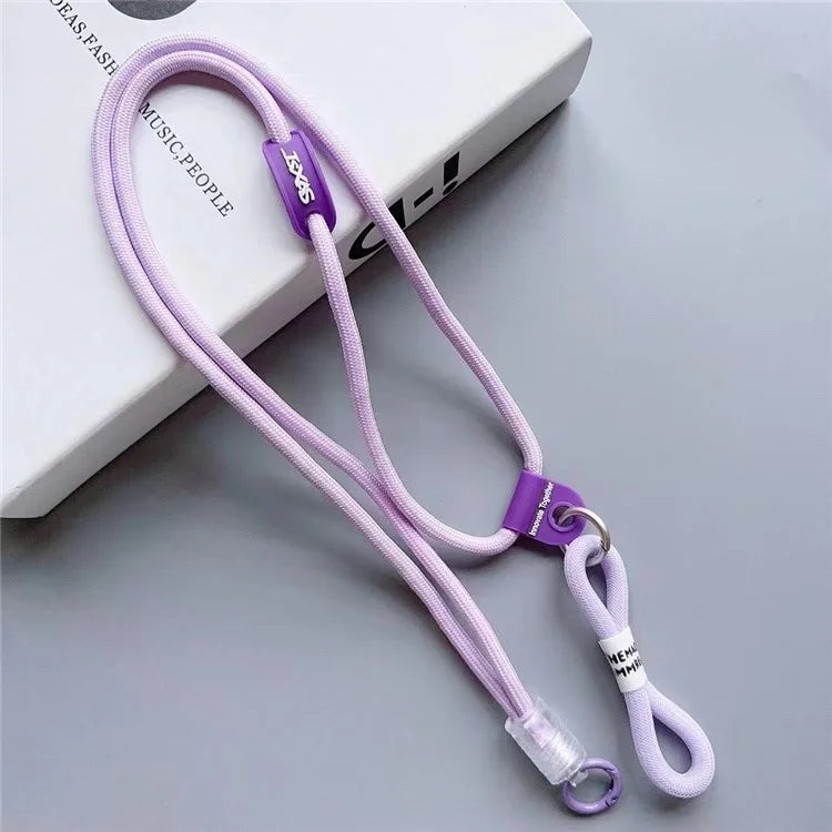 Nylon Phone Lanyard 120cm Crossbody Phone Strap 2-in-1 Short Lanyard with Tether Tab