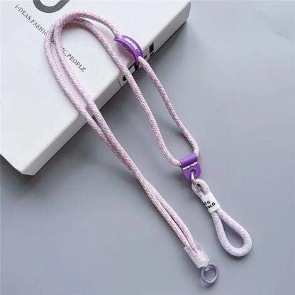 Nylon Phone Lanyard 120cm Crossbody Phone Strap 2-in-1 Short Lanyard with Tether Tab