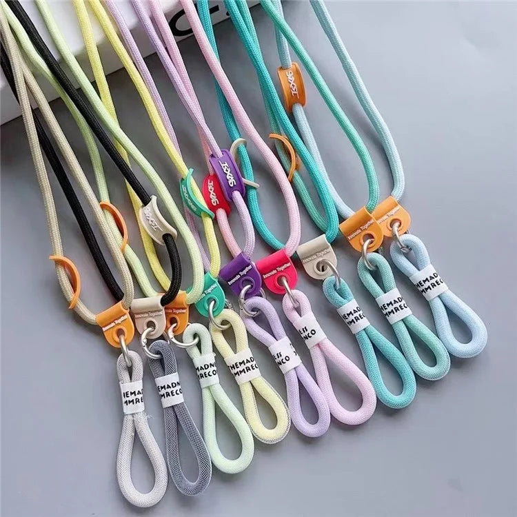 Nylon Phone Lanyard 120cm Crossbody Phone Strap 2-in-1 Short Lanyard with Tether Tab