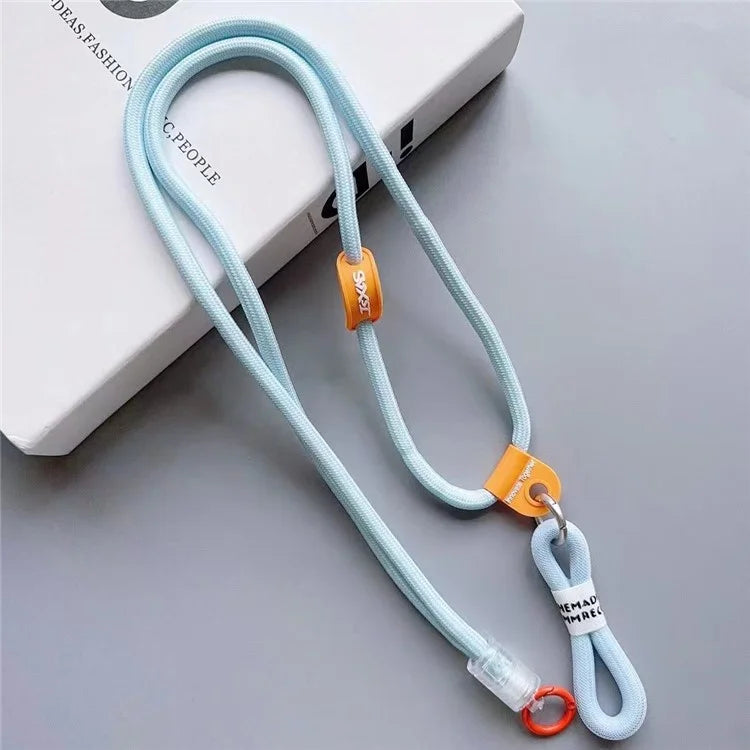 Nylon Phone Lanyard 120cm Crossbody Phone Strap 2-in-1 Short Lanyard with Tether Tab