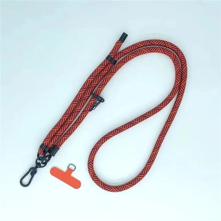8mm Thick Phone Lanyard Crossbody Adjustable Strap Twill Pattern with Tether Tab, Total Length: 120cm