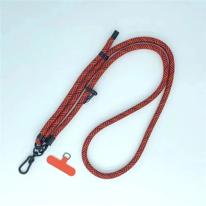 8mm Thick Phone Lanyard Crossbody Adjustable Strap Twill Pattern with Tether Tab, Total Length: 120cm