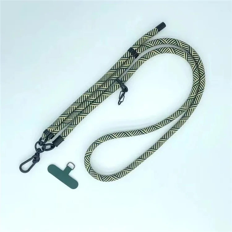 8mm Thick Phone Lanyard Crossbody Adjustable Strap Twill Pattern with Tether Tab, Total Length: 120cm