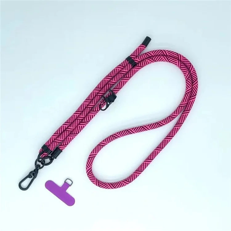 8mm Thick Phone Lanyard Crossbody Adjustable Strap Twill Pattern with Tether Tab, Total Length: 120cm