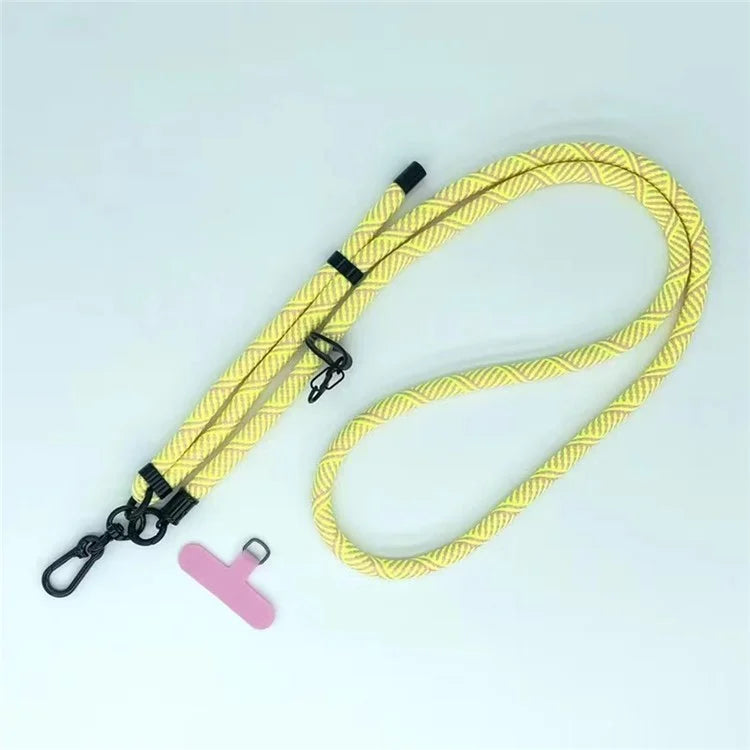 8mm Thick Phone Lanyard Crossbody Adjustable Strap Twill Pattern with Tether Tab, Total Length: 120cm