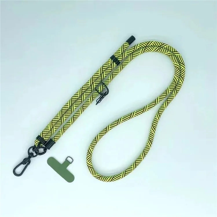 8mm Thick Phone Lanyard Crossbody Adjustable Strap Twill Pattern with Tether Tab, Total Length: 120cm
