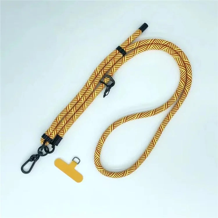 8mm Thick Phone Lanyard Crossbody Adjustable Strap Twill Pattern with Tether Tab, Total Length: 120cm