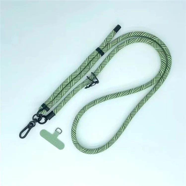 8mm Thick Phone Lanyard Crossbody Adjustable Strap Twill Pattern with Tether Tab, Total Length: 120cm