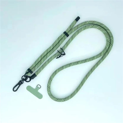 8mm Thick Phone Lanyard Crossbody Adjustable Strap Twill Pattern with Tether Tab, Total Length: 120cm