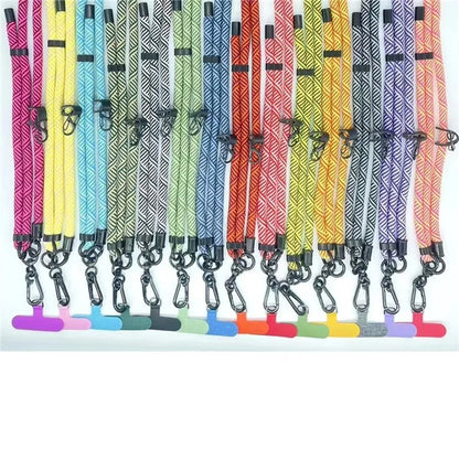 8mm Thick Phone Lanyard Crossbody Adjustable Strap Twill Pattern with Tether Tab, Total Length: 120cm