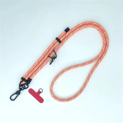 8mm Thick Phone Lanyard Crossbody Adjustable Strap Twill Pattern with Tether Tab, Total Length: 120cm