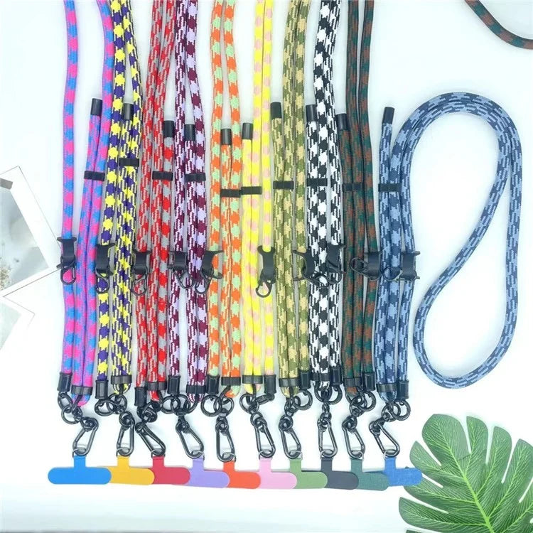 8mm Thick Phone Lanyard Pattern  Phone Crossbody Neck Strap with Tether Tab, Total Length: 135cm