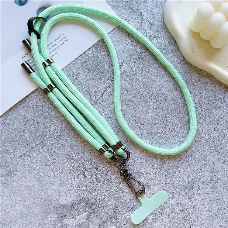 8mm Thick Adjustable Phone Lanyard Twill Pattern Neck Strap with Tether Tab, Total Length: 140cm