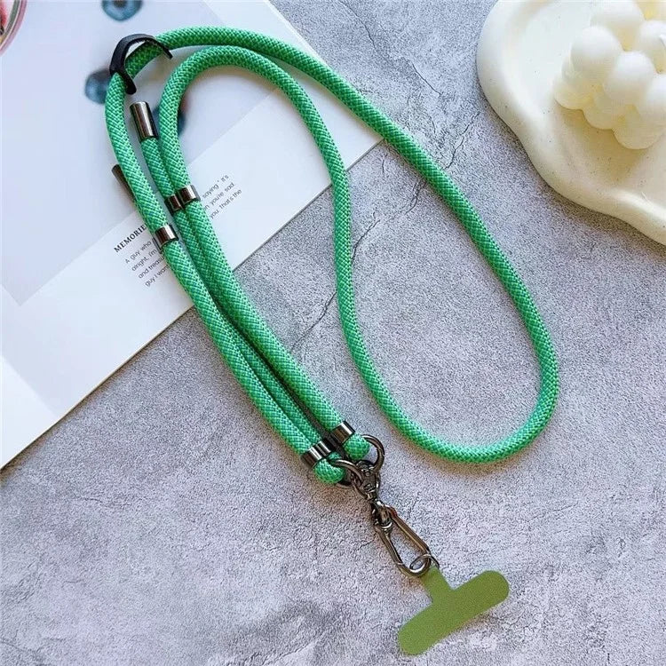 8mm Thick Adjustable Phone Lanyard Twill Pattern Neck Strap with Tether Tab, Total Length: 140cm