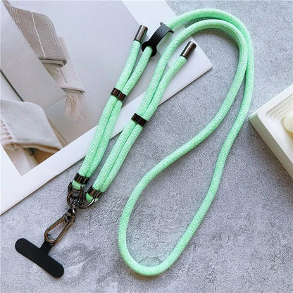 8mm Thick Phone Lanyard Adjustable Crossbody Rope Charm with Tether Tab, Total Length: 140cm