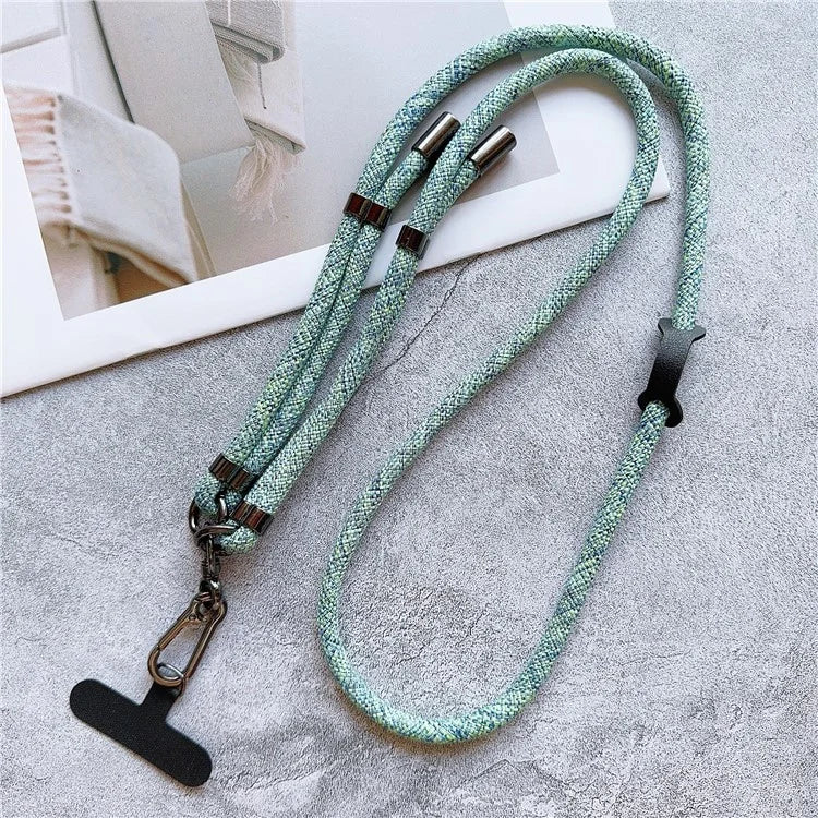 8mm Thick Phone Lanyard Adjustable Crossbody Rope Charm with Tether Tab, Total Length: 140cm
