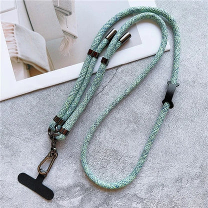 8mm Thick Phone Lanyard Adjustable Crossbody Rope Charm with Tether Tab, Total Length: 140cm