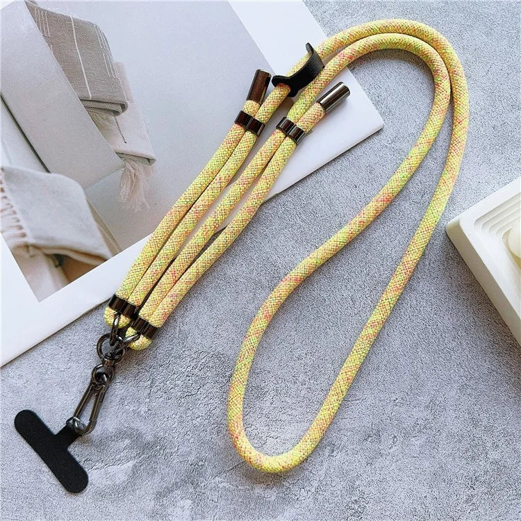 8mm Thick Phone Lanyard Adjustable Crossbody Rope Charm with Tether Tab, Total Length: 140cm