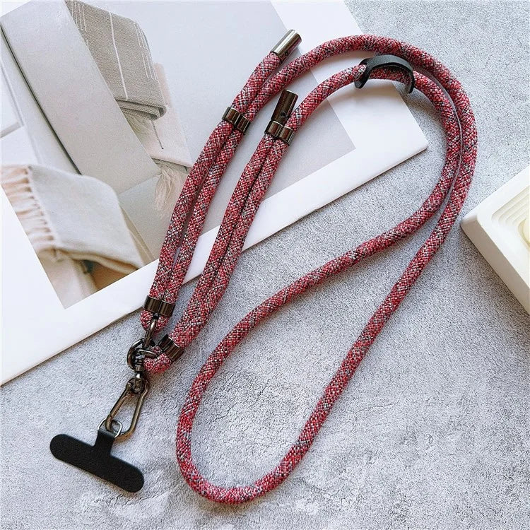 8mm Thick Phone Lanyard Adjustable Crossbody Rope Charm with Tether Tab, Total Length: 140cm