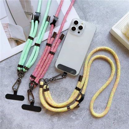 8mm Thick Phone Lanyard Adjustable Crossbody Rope Charm with Tether Tab, Total Length: 140cm