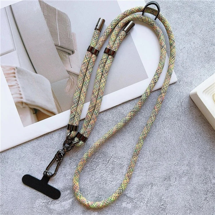 8mm Thick Phone Lanyard Adjustable Crossbody Rope Charm with Tether Tab, Total Length: 140cm