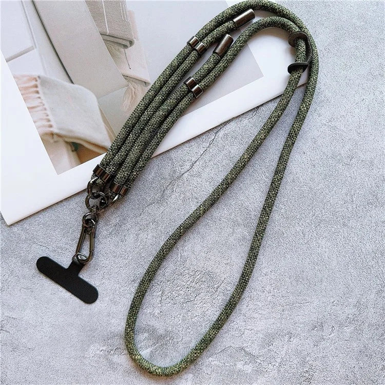 8mm Thick Phone Lanyard Adjustable Crossbody Rope Charm with Tether Tab, Total Length: 140cm