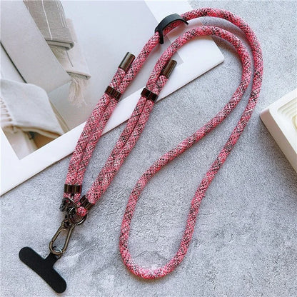 8mm Thick Phone Lanyard Adjustable Crossbody Rope Charm with Tether Tab, Total Length: 140cm