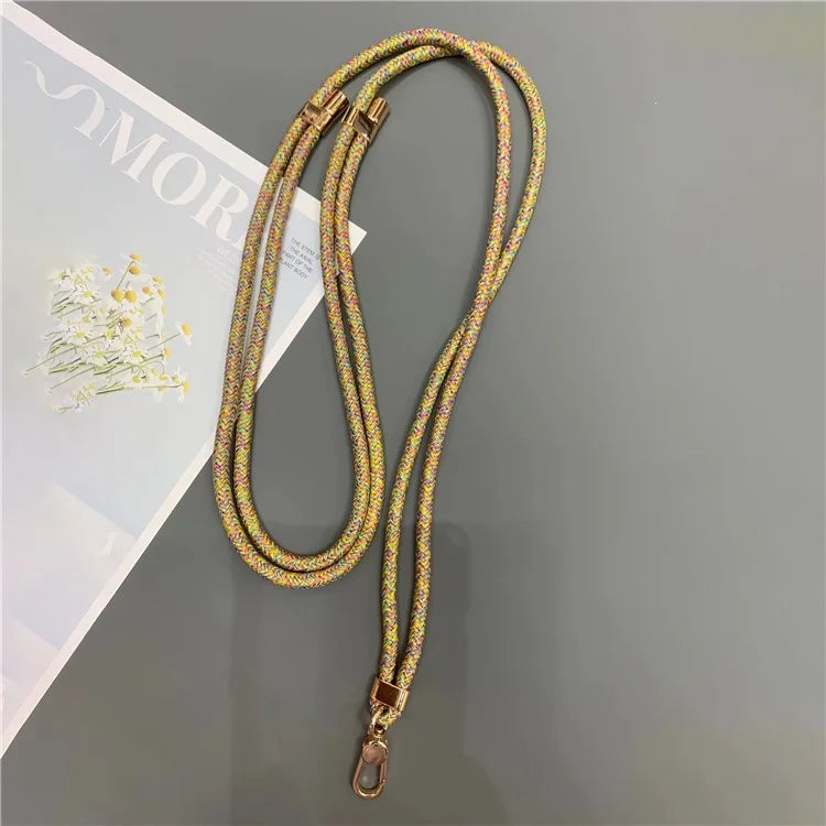 6mm Thick Rope Phone Lanyard Quick-Release Nylon Adjustable Strap with Tether Tab, Total Length: 150cm