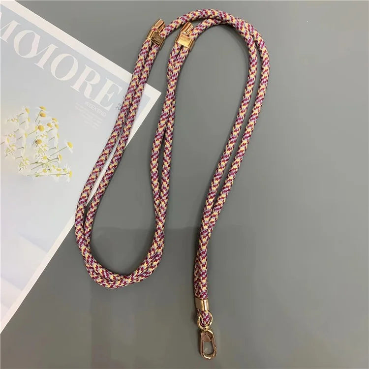 6mm Thick Rope Phone Lanyard Quick-Release Nylon Adjustable Strap with Tether Tab, Total Length: 150cm